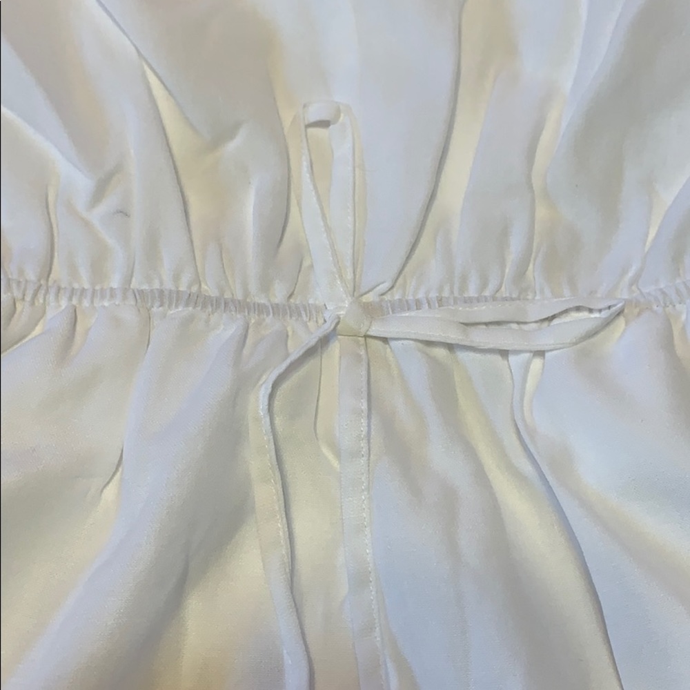 WHITE EMBROIDERY SMOCK WAIST LINED ROMPER - Picture 9 of 14